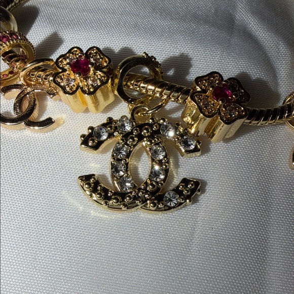 CHANEL Gold and Pink Charm Bracelet - Picture 3 of 5